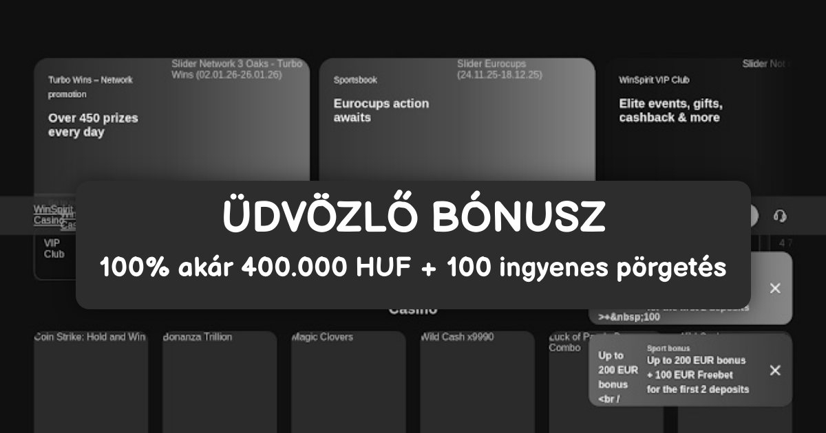 Winspirit Casino welcome bonus